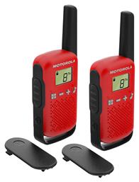 Motorola Talkabout T42 Ασύρματος Πομποδέκτης PMR 0.5W με Μονόχρωμη Οθόνη Σετ 2τμχ Σε Κόκκινο Χρώμα