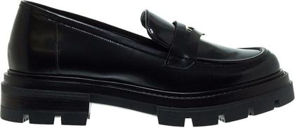 Mourtzi Δερμάτινα Γυναικεία Loafers σε Μαύρο Χρώμα