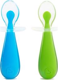 Munchkin Βρεφικό Σετ με Κουτάλια από Σιλικόνη Blue/Green για 6+ μηνών 2τμχ