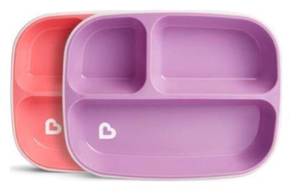 Munchkin Splash Toddler Divided Plates Παιδικό Πιάτο Φαγητού από Πλαστικό Light Pink / Purple 2τμχ