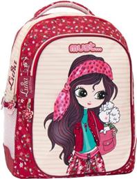 Must Luna με 3 Θήκες Σχολική Τσάντα Πλάτης Δημοτικού σε Κόκκινο χρώμα Μ32 x Π18 x Υ43εκ από το e-shop