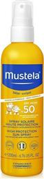 Mustela Αδιάβροχο Βρεφικό Αντηλιακό Spray για Πρόσωπο & Σώμα SPF50 200ml από το Pharm24