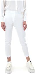 MY T Γυναικείο Ψηλόμεσο Βαμβακερό Capri Παντελόνι σε Slim Εφαρμογή Λευκό