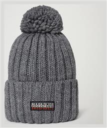 Napapijri Beanie Ανδρικός Σκούφος με Rib Πλέξη σε Γκρι χρώμα NP0A4GKA160 από το Modivo