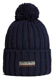 Napapijri Fea 2 Pom Pom Beanie Ανδρικός Σκούφος με Rib Πλέξη σε Navy Μπλε χρώμα NP0A4GKA176 από το Spartoo