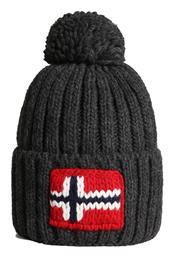 Napapijri Semiury NA4GKB Beanie Ανδρικός Σκούφος με Rib Πλέξη σε Γκρι χρώμα NP0A4GKB197