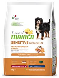 Natural Trainer Sensitive Adult Medium/Maxi 3kg Ξηρά Τροφή για Ενήλικους Σκύλους Μεσαίων & Μεγαλόσωμων Φυλών χωρίς Γλουτένη με Σολομό