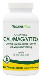 Nature's Plus Bone Support Chewable Bone Support Cal/Mag/Vit D3 with Vitamin K2 60 μασώμενες ταμπλέτες από το Pharm24