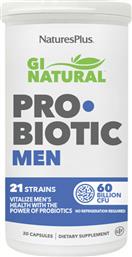 Nature's Plus GI Natural Probiotic Men με Προβιοτικά και Πρεβιοτικά 30 κάψουλες
