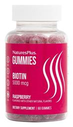 Nature's Plus Gummies Biotin Βιταμίνη 500mcg Raspberry 60 ζελεδάκια