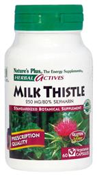 Nature's Plus Herbal Actives Milk Thistle 60 φυτικές κάψουλες