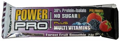 NatureTech Power Pro Plus Multi Vitamins Μπάρα με 30% Πρωτεΐνη & Γεύση Forest Fruit Smoothie 80gr