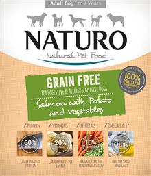Naturo Υγρή Τροφή Σκύλου με Λαχανικά, Πατάτες και Σολομό χωρίς Σιτηρά σε Φακελάκι 400γρ.