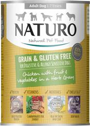 Naturo Υγρή Τροφή Σκύλου με Λαχανικά και Κοτόπουλο χωρίς Σιτηρά και Γλουτένη σε Κονσέρβα 390γρ. από το Plus4u