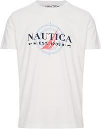 Nautica Ανδρικό T-shirt Λευκό με Λογότυπο από το Plus4u
