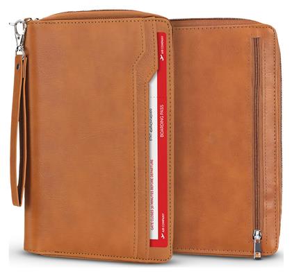 Navaris Document Wallet 22.5x15.5x2.5 Cm Detachable Strap Brown Nav0000202r001c