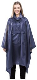 Navaris Rain Poncho - Unisex Αδιάβροχο Πόντσο με Κουκούλα - One Size - Blue