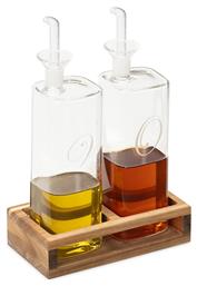 Navaris Vinegar Dispenser Wooden Base Σετ Λαδόξιδο Γυάλινο 220ml από το Uniqueshop