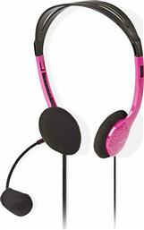 Nedis CHST100 On Ear Multimedia Ακουστικά με μικροφωνο και σύνδεση 3.5mm Jack σε Ροζ χρώμα