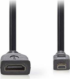 Nedis HDMI 1.4 Cable HDMI female - micro HDMI male 0.2m Μαύρο