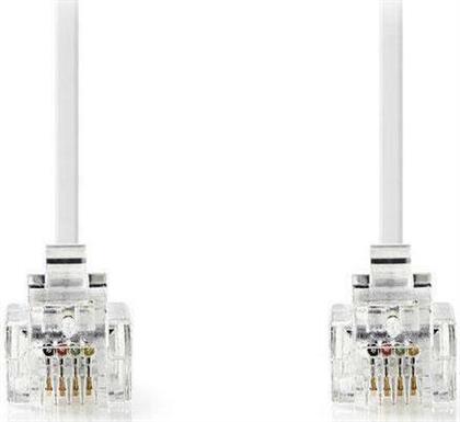 Nedis Τηλεφωνικό Καλώδιο RJ11 6P4C 2m Λευκό (TCGP90200WT20)