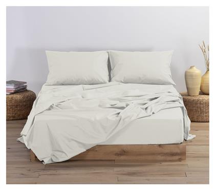 Nef-Nef Homeware Υπέρδιπλο 160x200+30εκ. με Λάστιχο Basic Ecru