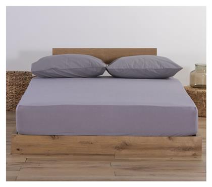 Nef-Nef Homeware Υπέρδιπλο 160x200+30εκ. με Λάστιχο Jersey 726 Light Gray