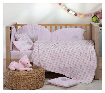 Nef-Nef Homeware Κουβέρτα Κούνιας Rhombus Fleece Ροζ Pink 110x150εκ.