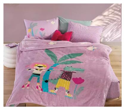 Nef-Nef Homeware Κουβέρτα Βελουτέ Roller Friends Λιλά 220x160εκ.