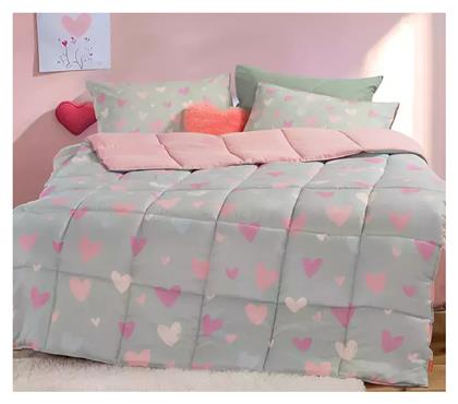 Nef-Nef Homeware Παιδικό Πάπλωμα Διπλής Όψης Μονό Hearts Pink 160x220εκ.