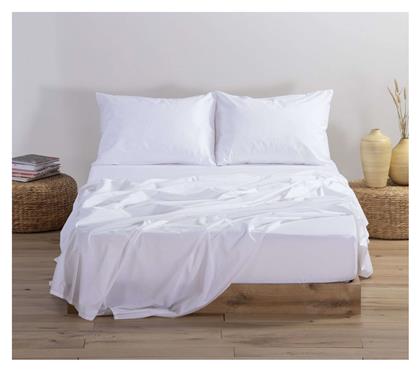 Nef-Nef Homeware Σεντόνι Διπλό με Λάστιχο 140x200+30εκ. Basic White