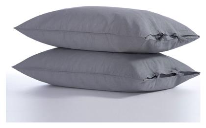 Nef-Nef Homeware Σετ Μαξιλαροθήκες με Φάσα 52x72εκ. Grey από το Aithrio