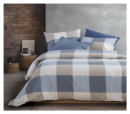 Nef-Nef Homeware Σετ Μονό 3τμχ 170x270εκ. Casual Check Μπλε