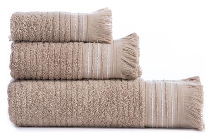 Nef-Nef Homeware Σετ Πετσέτες Μπάνιου 3τμχ Satti 70xεκ. Μπεζ Βάρους 500gr/m²