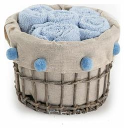 Nef-Nef Homeware Σετ Πετσέτες Μπάνιου 5τμχ Please Γαλάζιο Καλαθάκι με Λαβέτες 1146 Γαλάζιο Βάρους 450gr/m²