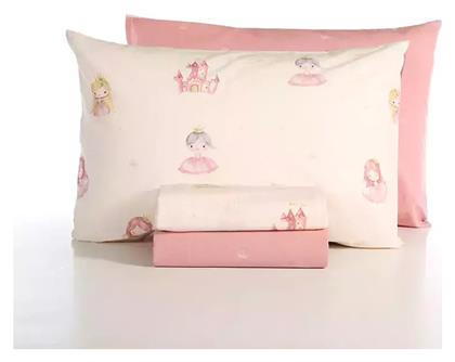 Nef-Nef Homeware Σετ Σεντόνια Μονά Βαμβακερά Our Princess Ροζ 170x260cm 3τμχ