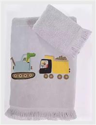 Nef-Nef Homeware Σετ Βρεφικές Πετσέτες 2τμχ Fun At Work Γκρι Βάρους 420gr/m²