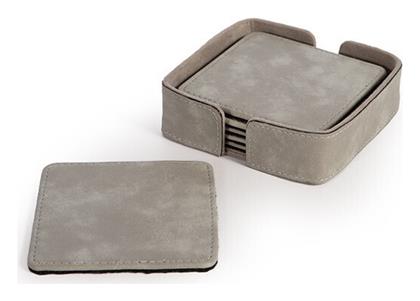 Nef-Nef Homeware Σουβέρ από Δερματίνη Γκρι 10x10cm 6τμχ