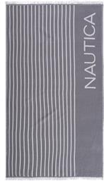 Nef-Nef Nau Stripe Grey Πετσέτα Θαλάσσης Παρεό Γκρι με Κρόσσια 170x90εκ. από το Spitishop