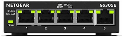 NetGear GS305E Managed L2 Switch με 5 Θύρες Gigabit (1Gbps) Ethernet