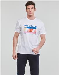New Balance Ανδρικό T-shirt Λευκό με Στάμπα από το Plus4u
