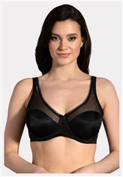New Bra Lingerie Μαύρο Minimizer Σουτιέν με Μπανέλες