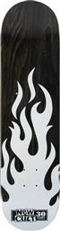 NEW CULT Skate Deck NEW CULT SKATE DECK BLACK FLAME 30 YEARS LOGO Black