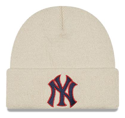 New Era New York Yankees Series Beanie Unisex Σκούφος Πλεκτός σε Μπεζ χρώμα