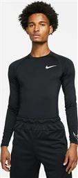 Nike Pro Ανδρική Αθλητική Μπλούζα Μακρυμάνικη Dri-Fit Μαύρη από το MybrandShoes