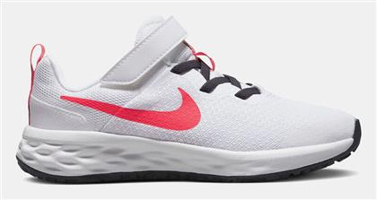 Nike Αθλητικά Παιδικά Παπούτσια Running Revolution 6 με Σκρατς White / Sea Coral / Gridiron / Laser Orange από το Outletcenter