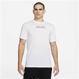Nike Αθλητικό Ανδρικό T-shirt Dri-Fit Λευκό με Λογότυπο από το SportsFactory