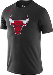 Nike Bulls Αθλητικό Ανδρικό T-shirt Dri-Fit Μαύρο με Στάμπα
