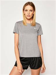 Nike Dri-Fit Miler Αθλητικό Γυναικείο T-shirt Γκρι από το MybrandShoes
