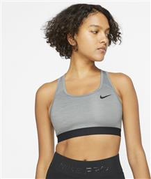 Nike Dri-Fit Swoosh Γυναικείο Αθλητικό Μπουστάκι Γκρι από το MybrandShoes
